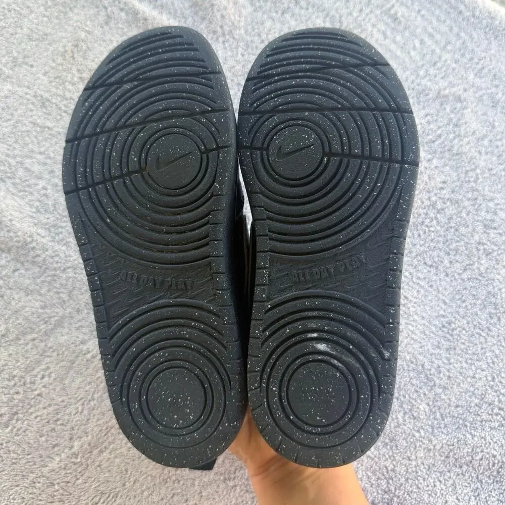 Solid Black Nike Court Borough Low Recraft Boys Size 12C